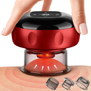 Smart Cupping Therapy Massager, 7 in 1 Red Light Cupping Therapy Set with 2 Modes for Targeted Pain Relief, Muscle Soreness,Tighter Skin, Cupping Kit with 12 Levels Suction and Heat,1 Pack