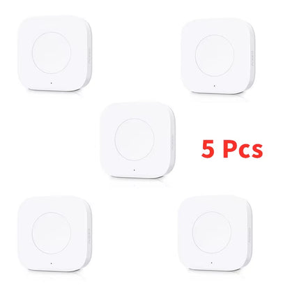 Mini Wireless Switch Zigbee Connection Versatile 3-Way Control Button for Smart Home Devices Compatible with Apple Homekit