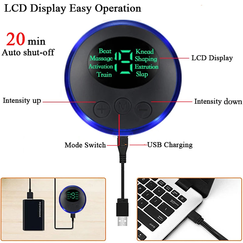Rechargeable EMS Foot Massager Pad with Remote Control - Portable Electric Muscle Stimulation Mat for Pain Relief and Relaxation