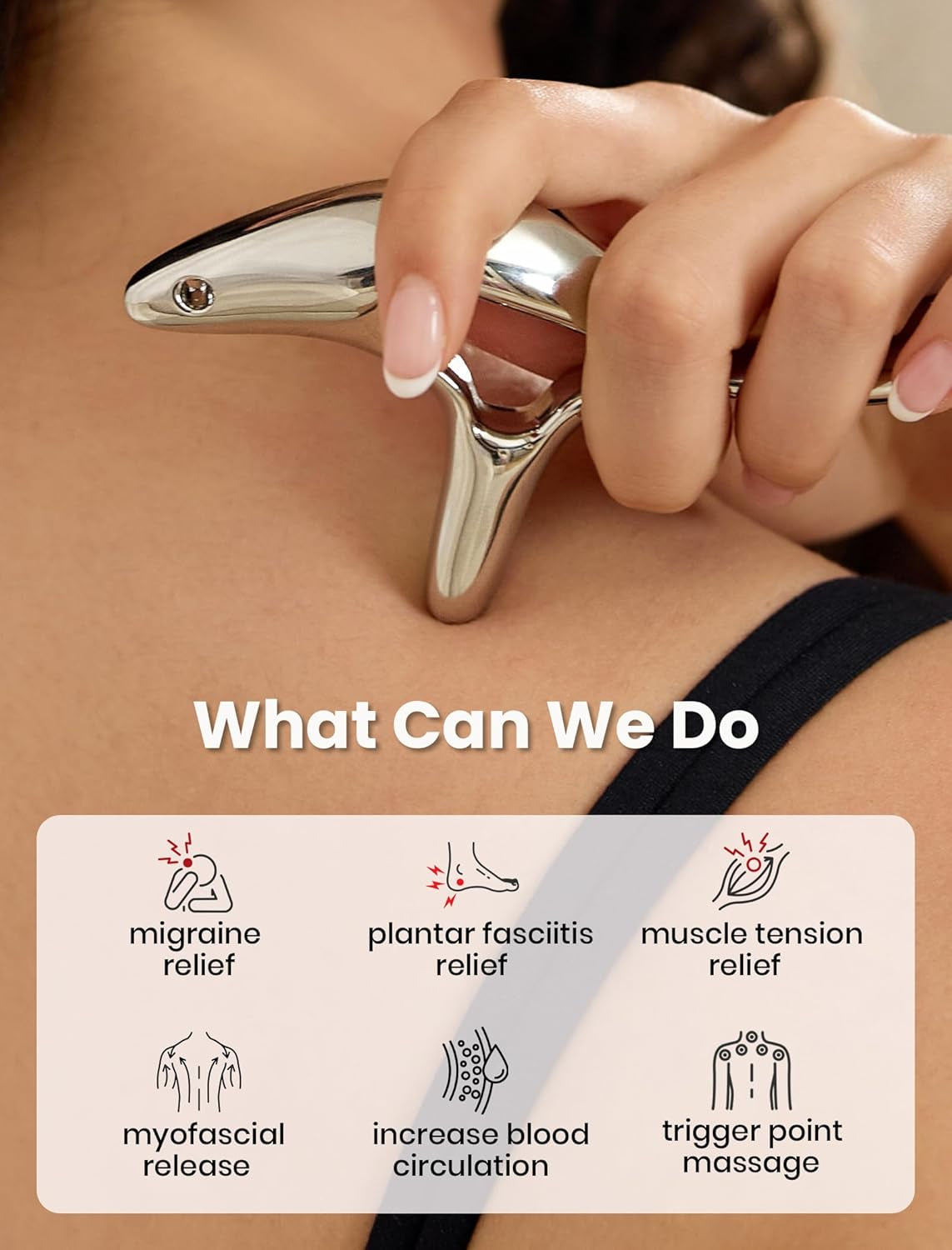 Trigger Point Massage Tool for Deep Tissue Massage & Gua Sha, HSA Muscle Scraper Tool for Full Body Pain Relief, FSA Eligible Items Thumb Saver Acupressure Tool