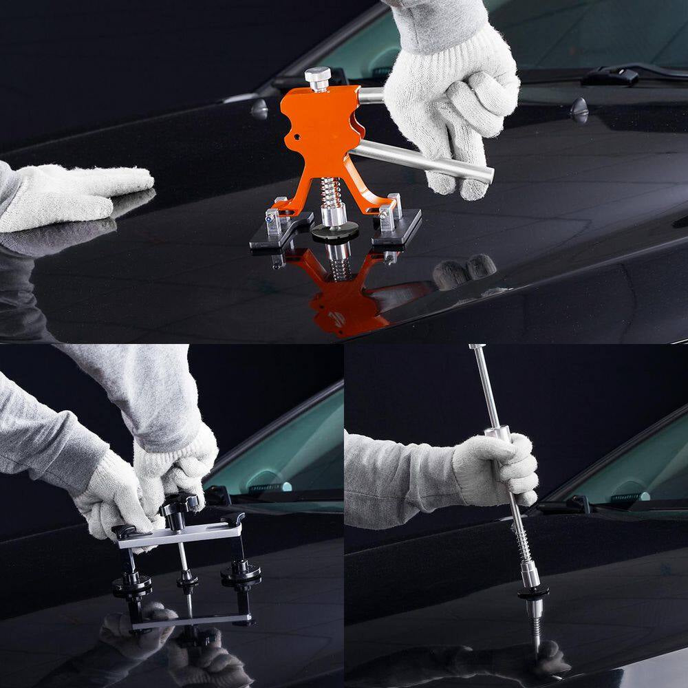 69 PCS Dent Repair Kit, Auto Car Body Paintless Dent Removal Tool Kit, Golden Lifter, Bridge Puller, Slide Hammer Tool