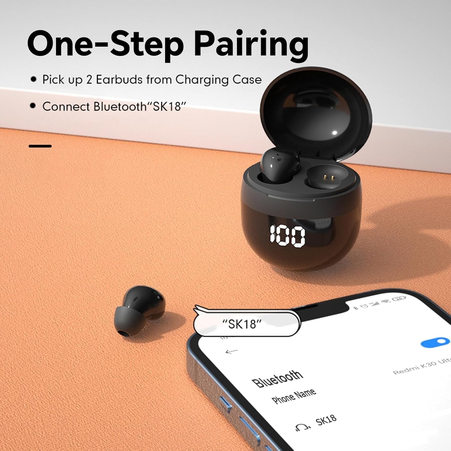 Invisible Mini Earbuds Wireless Bluetooth, Low Profile Micro Smallest Tiny Discreet Hidden Earbuds for Work, Small Headphones, Invisible Sleep Wireless Earphone IPX5 Waterproof for Small Ear Canals