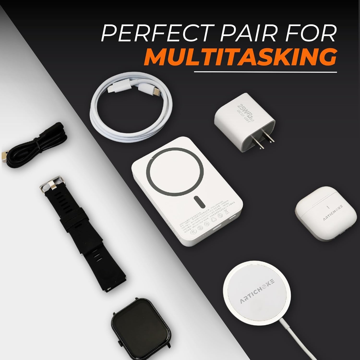 6 in 1 Accessories Gift Set Power Bank 5000 Smart Watch TWS Earphones Accessories Birthday Gifts Boyfriend Tech Gadgets Regalos Para Hombre Travel Men Women Him Her