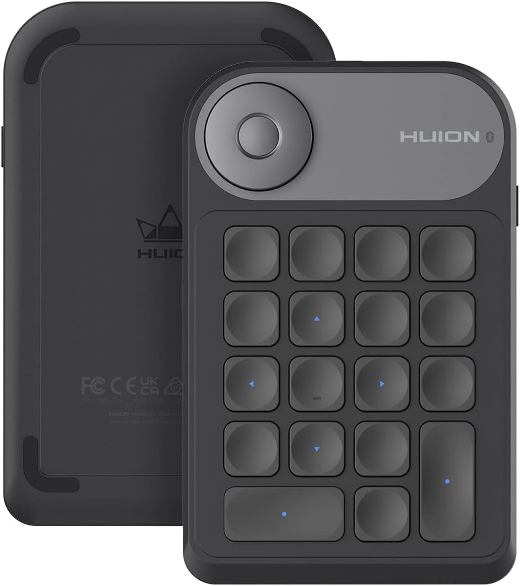 Keydial Mini Bluetooth Programmable Keypad with Dial 5 Keys Anti-Ghosting 18 Customized Keys, Wireless Shortcut Keyboard for Drawing Tablet, PC, Macbook, Surface Pro, Laptops