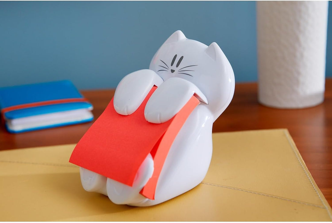 Pop-Up Note Dispenser Cat Design 3X3 in 1 Dispenser/Pack (CAT-330 White)