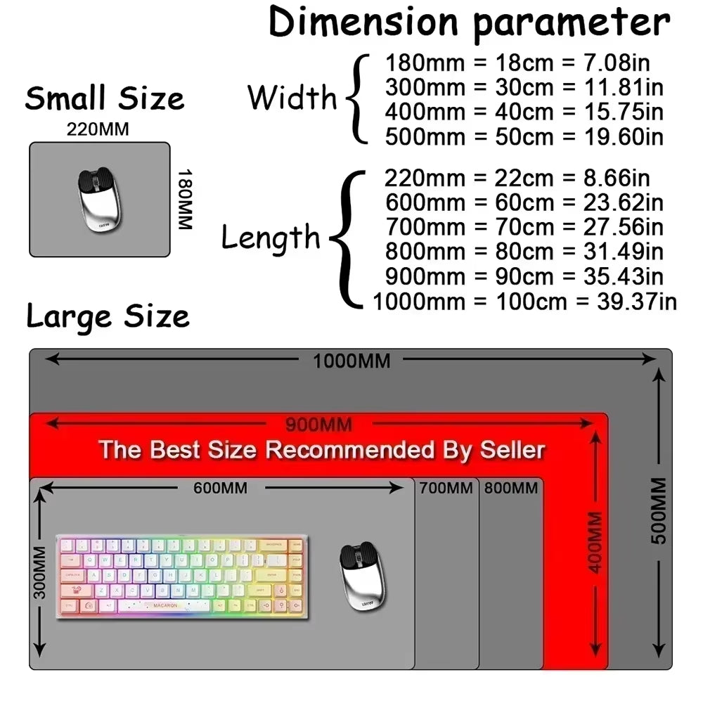 Professional Office Mouse Pad with AutoCAD Cheat Sheet - Large 100x50cm Gaming Desk Mat, Stitched Edge, Non-Slip Rubber Base
