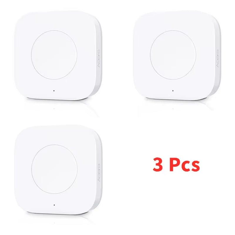 Mini Wireless Switch Zigbee Connection Versatile 3-Way Control Button for Smart Home Devices Compatible with Apple Homekit
