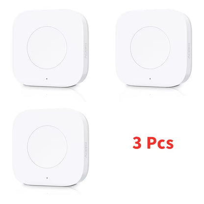 Mini Wireless Switch Zigbee Connection Versatile 3-Way Control Button for Smart Home Devices Compatible with Apple Homekit