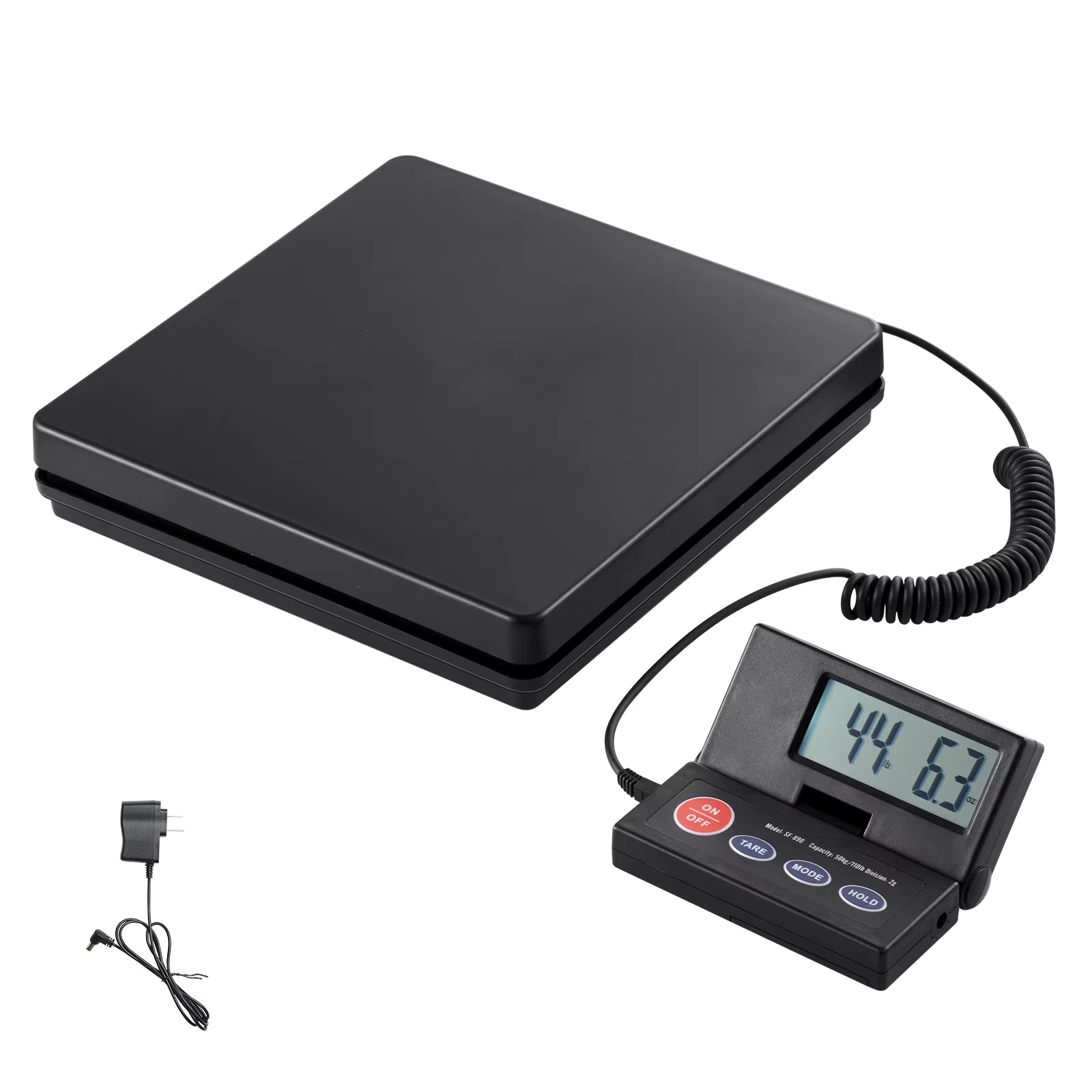 110 Lbs Digital Postal Shipping Scale with Timer 90° Foldable LCD Screen AC/DC Powered Package Scale for Laggage Home