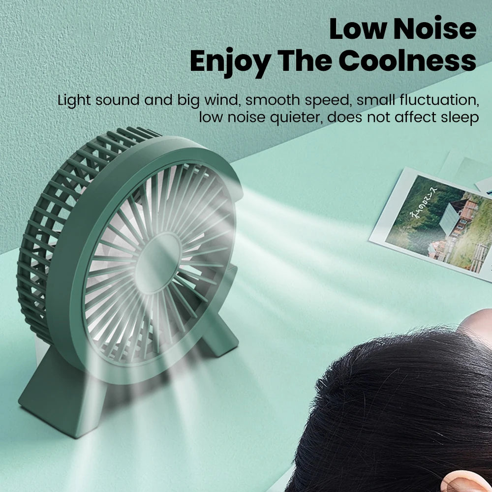 Portable Mini USB Rechargeable Table Fan for Home, Office, and Dormitory Use