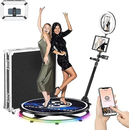2024 NEW 360 Photo Booth Machine with Photography Lights for Parties with Software Logo Customization Automatic Photo Booth