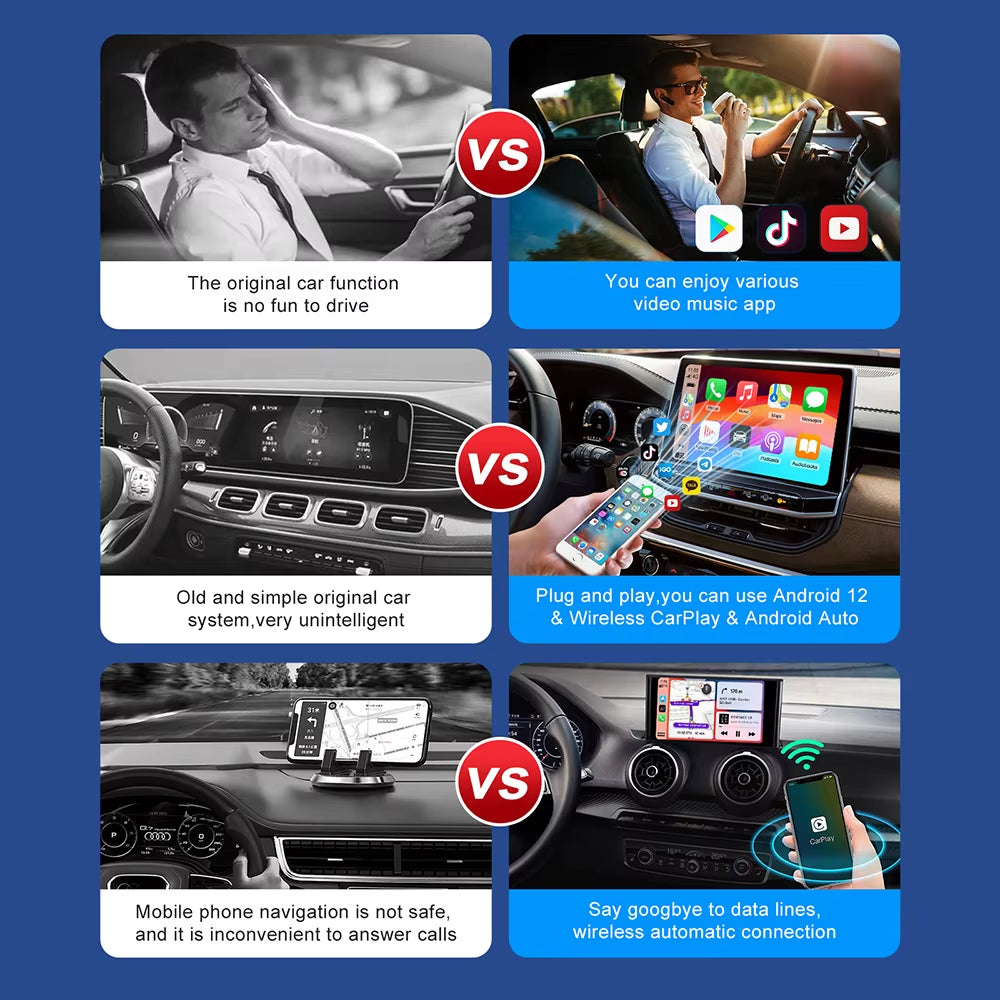Android 13 Car Ai Box Wireless Carplay Adapter Android Auto for Netflix Youtube for MG ZS EV MULAN MG4 MG5 EHS MARVEL R MAXUS