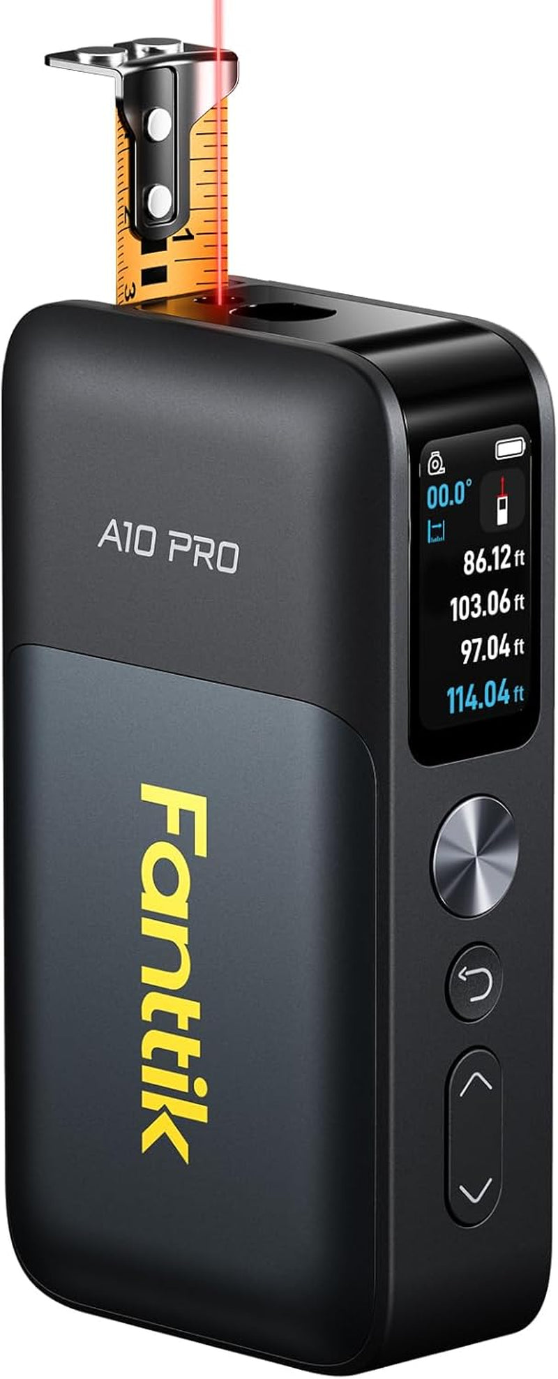 A10 Pro 2-In-1 Digital Laser Tape Measure with HD IPS Color Display, 165Ft Rechargeable Laser Measurement Tool & 9.8Ft Measuring Tape, 6 Units Selectable, for Distance/Area/Volume