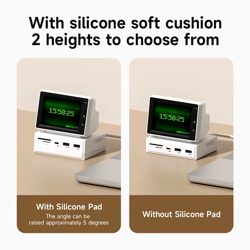 3.5-Inch IPS Mini Display for AIDA64 CPU, RAM, and HDD Data Monitoring with USB-C Hub for Laptops and MacBooks