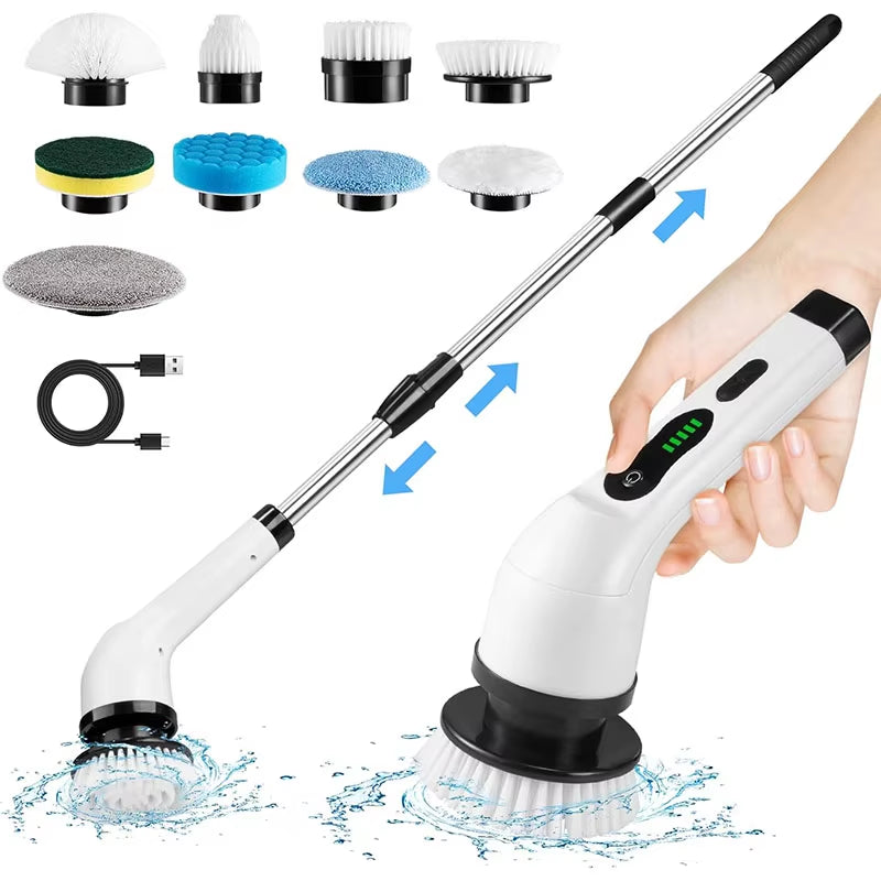 Cordless Electric Spin Scrubber - Versatile Cleaning Brush for Kitchen, Bathroom, and Toilet Use
