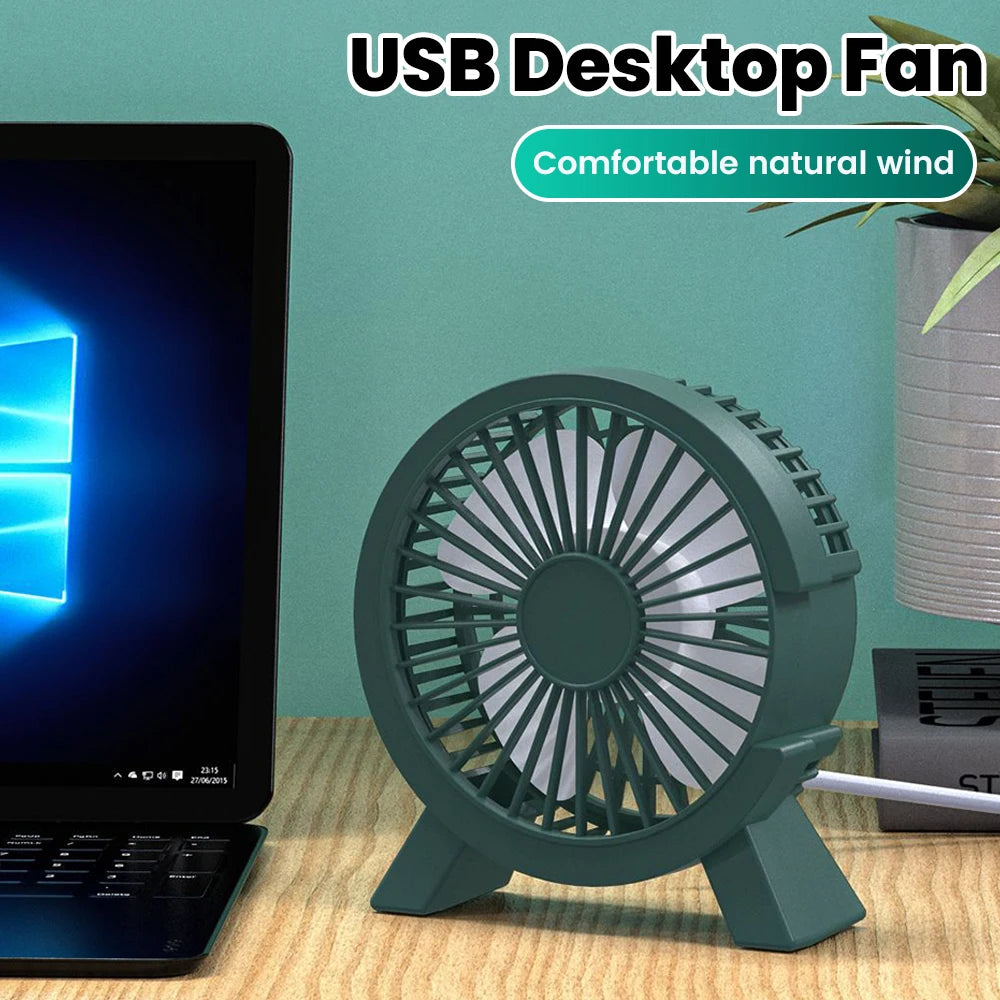 Portable Mini USB Rechargeable Table Fan for Home, Office, and Dormitory Use