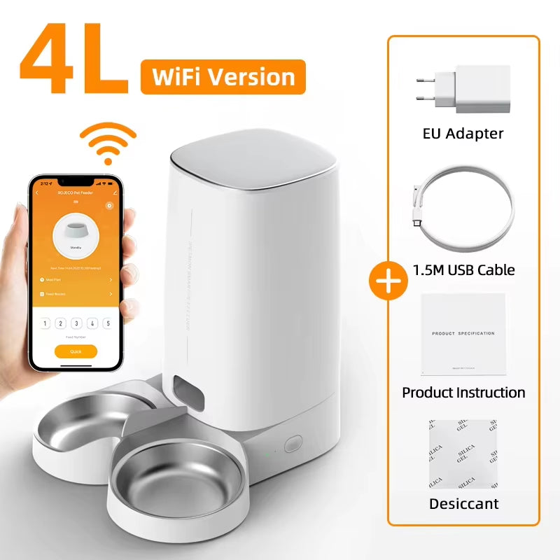 Automatic Cat Feeder Pet Smart Wifi Cat Food Kibble Dispenser Remote Control Auto Feeder for Cat Dog Dry Food Accessories