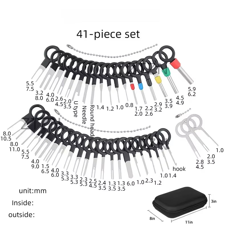 Car Terminal Removal Kit 26/36/41Pcs Wire Plug Connector Extractor Puller Release Pin Extractor Set Terminal Plug Repair Tools