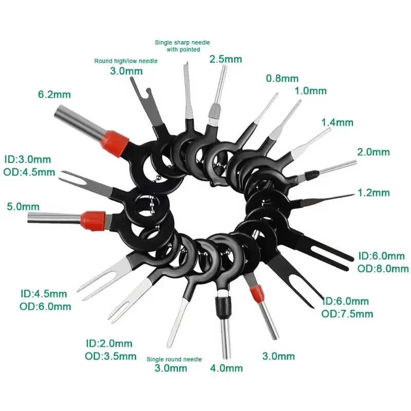 Car Terminal Removal Kit 26/36/41Pcs Wire Plug Connector Extractor Puller Release Pin Extractor Set Terminal Plug Repair Tools