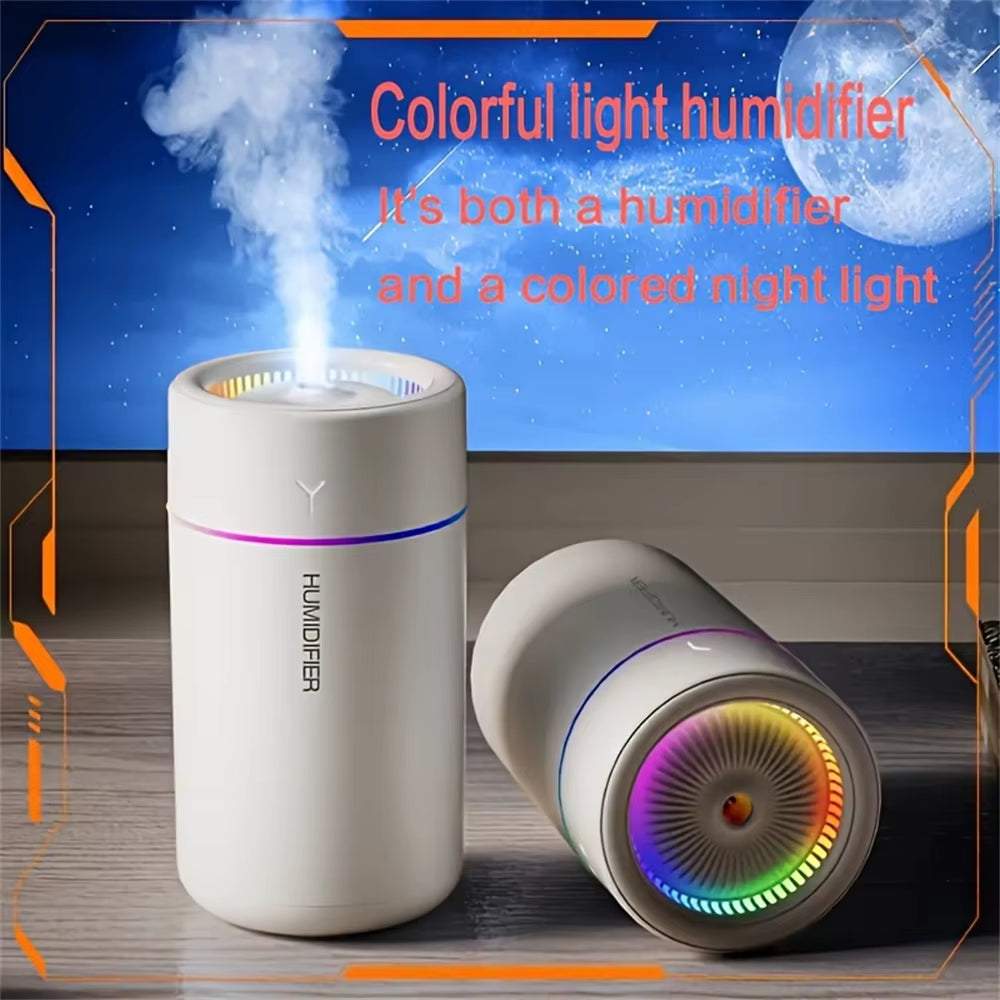 1Pc Car Humidifier Colorful LED Aromatherapy Humidifier Silent Ultrasonic Air Aromatherapy Machine Suitable for Bedroom Office
