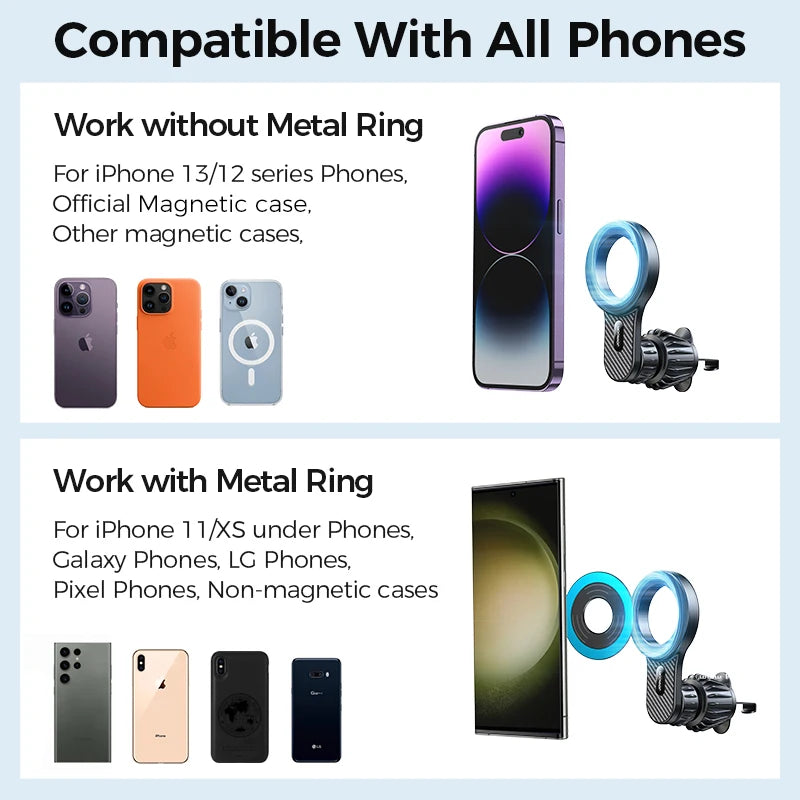 Magnetic Car Phone Holder Universal Strong Car Air Vent Phone Mount Compatible with Iphone Samsung LG Google Pixel, Etc