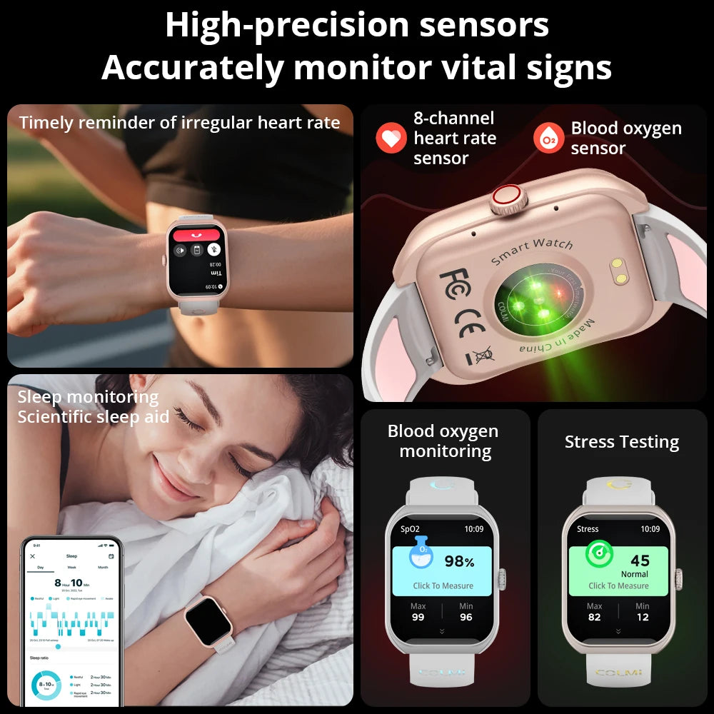 P86 1.93" AMOLED Smartwatch for Men and Women - Health Management, Bluetooth Calling, IP68 Waterproof, Compatible with Xiaomi and iOS Devices