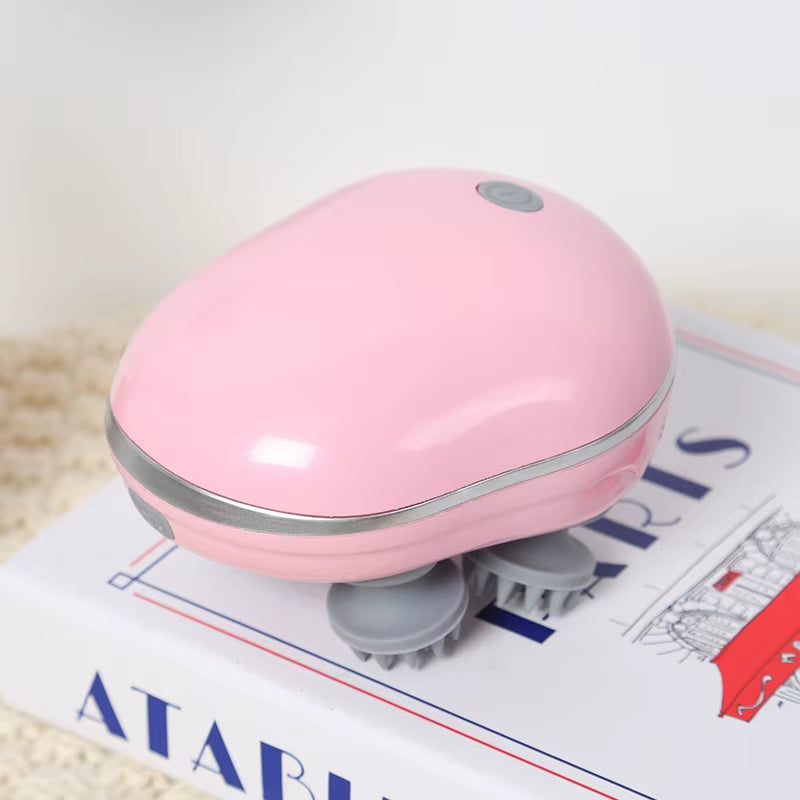Adjustable Speed Head Massager with Red Light Therapy for Scalp Care and Deep Silicone Kneading