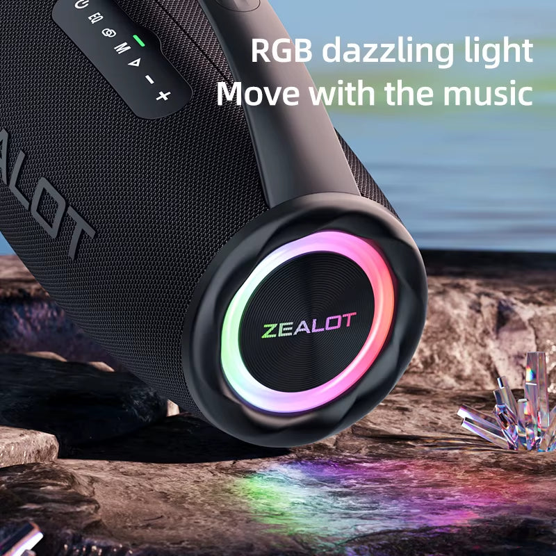 -S97 80W High Power Bluetooth Speaker Portable RGB Colorful Light Waterproof Wireless Subwoofer 360 Stereo Surround TWS FM