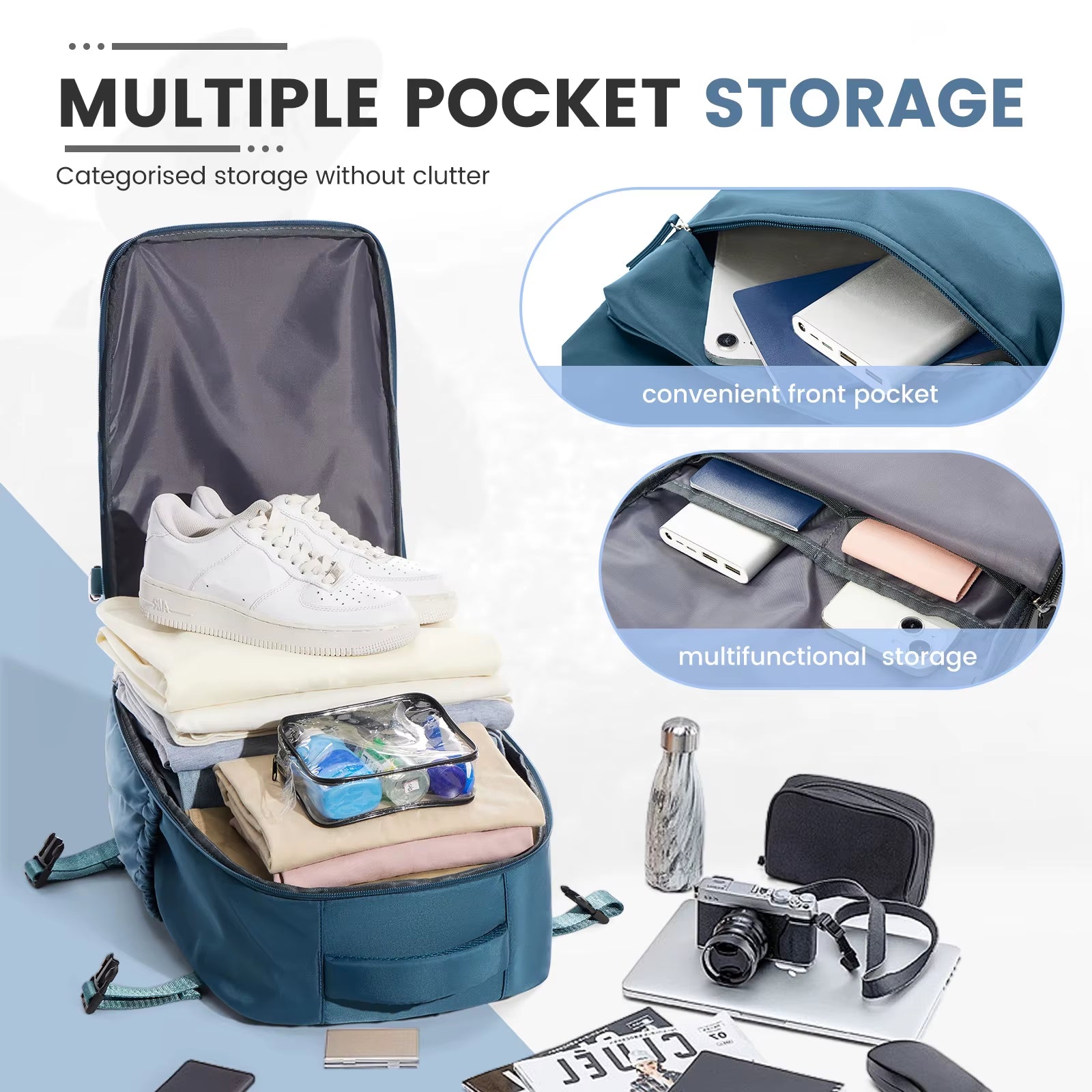 Ryanair 40X20X25 Cabin Bag Men Air Vacuum Compression Backpack Hand Luggage Laptop Backpack,42X29X15 Vacuum Clothing Storage Bag