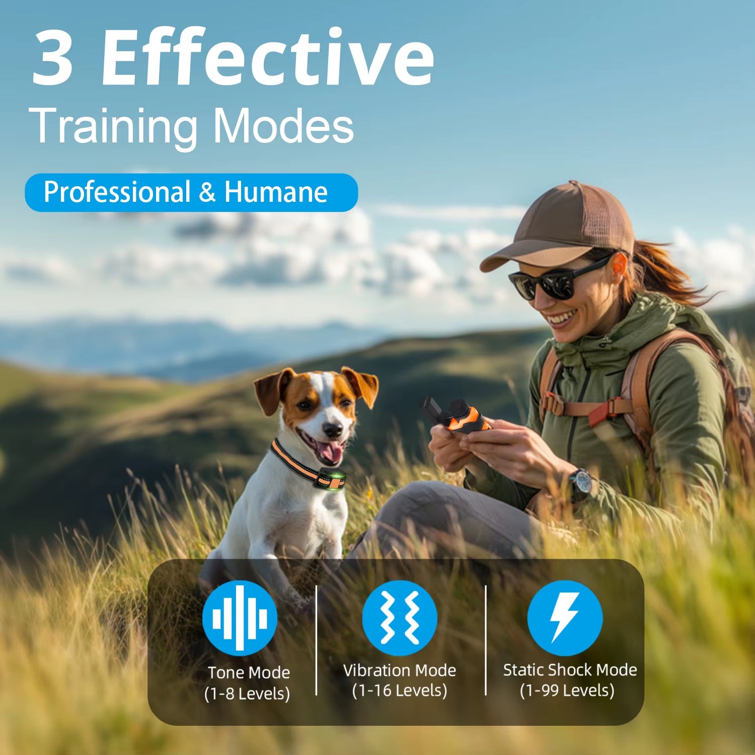 1640Ft Electric Dog Training Collar Remote Control Waterproof Pet Behaviorfor 5-120Lbs Puppy with Shock Vibration