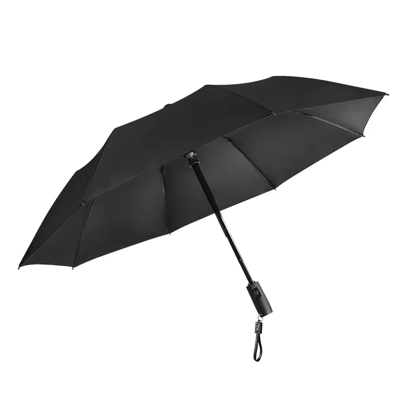 Outdoor USB Chargeable Foldable Umbrella with Fan Beach Parasol Creative Portable UV Umbrella Folding Beach Umbrella