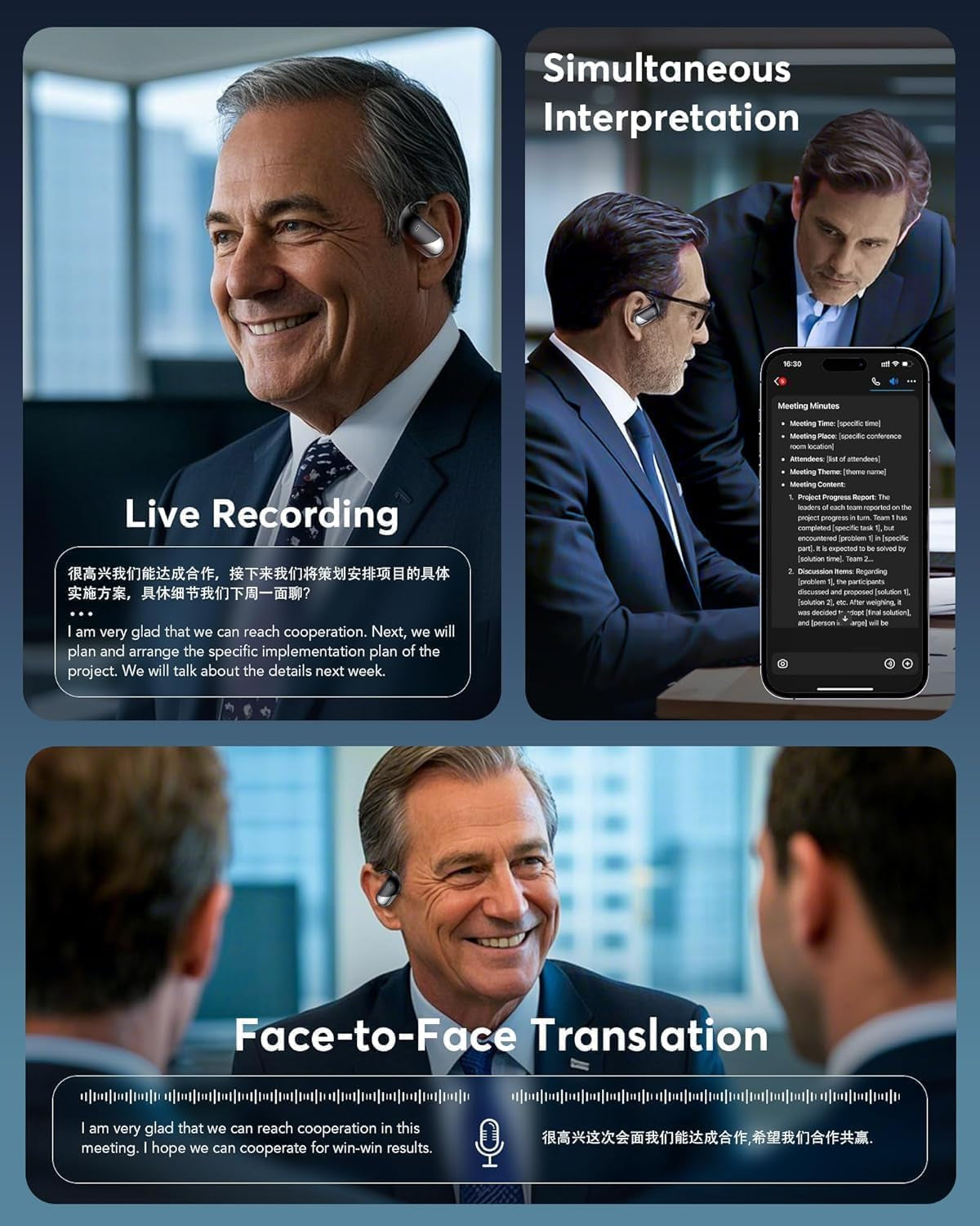 Real-Time AI Translation Earbuds, 177 Language Translator Earbuds, Audifonos Traductores Inglés Español, 3-In-1 Translating Earbuds for Travel, Meetings & Language Learning, with Charging Case