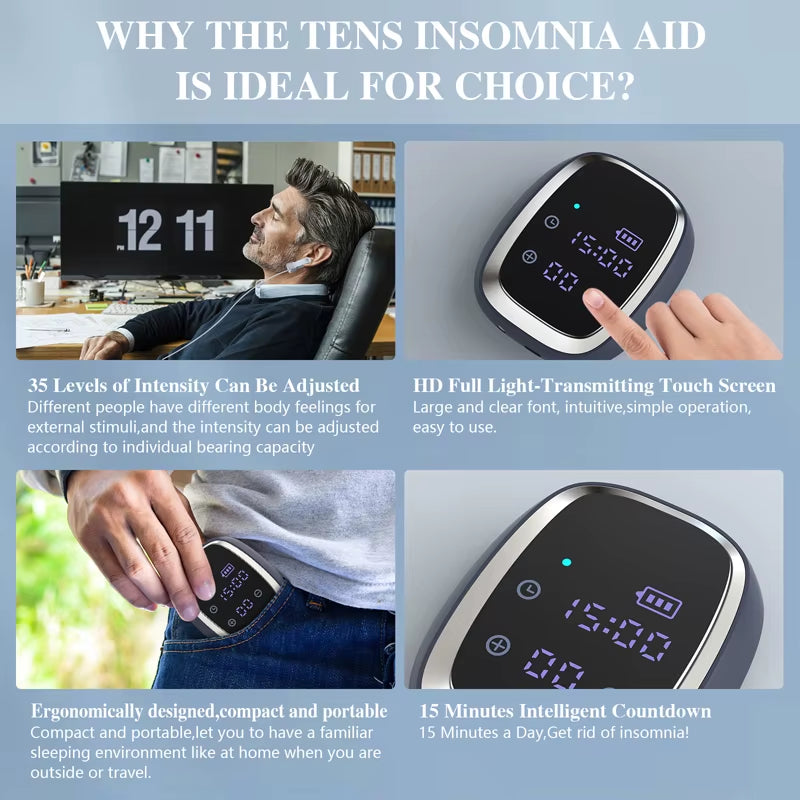 KTS Sleep Aid Device CES Stimulation Therapy 600Mah Hand-Held Anxiety Depression Fast Sleep Instrument Sleeper Therapy Insomnia