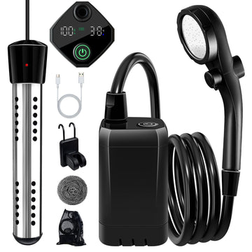 Portable Shower with Heater, 6000Mah Battery Powered Portable Shower for Camping