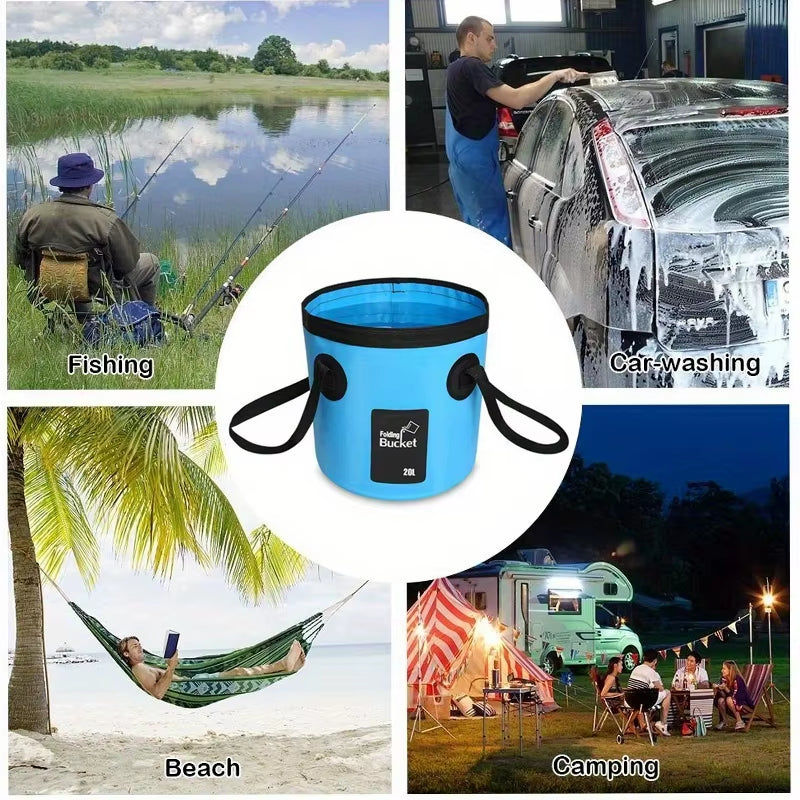 20L Portable Foldable Water Bucket for Travel, Camping, Hiking, Fishing, and Washing