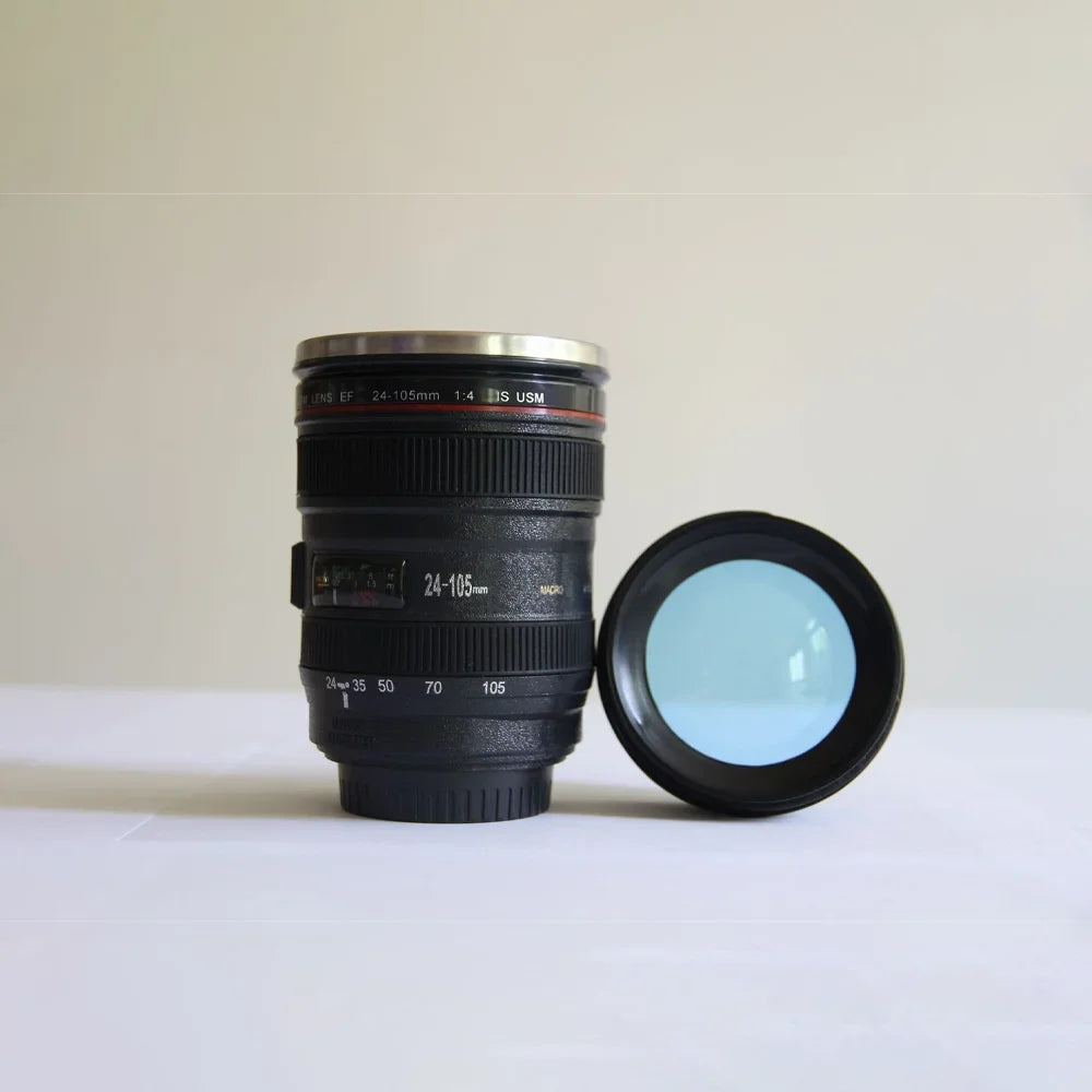 Water Bottle Camera Len Coffee Cup Travle Mug Thermal Cup Stainless Steel Tumbler Cup with Lid Leak Proof Vacuum Flask Drinkware