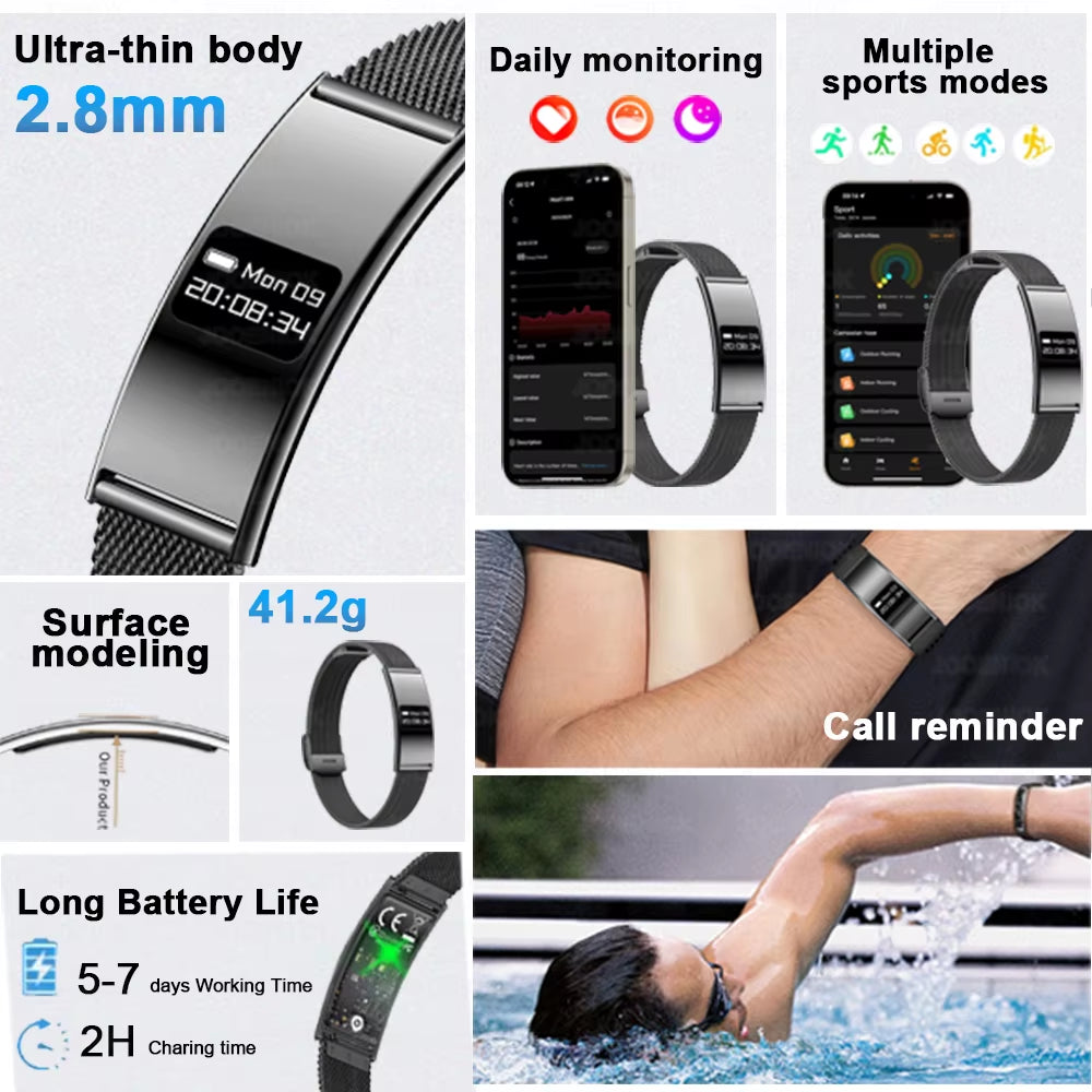 Men Women Smart Bracelet Heart Rate Sleep Monitor Health Smart Band Waterproof Sports Fitness Tracker Smartwatch for Android Ios