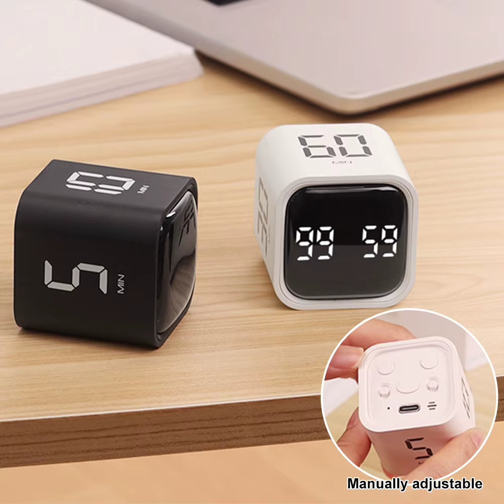 Productivity Cube Timer 5/10/30/60 Minutes and Countdown Mini Digital Timer Countdown Timer for Tasks Work Study Kitchen