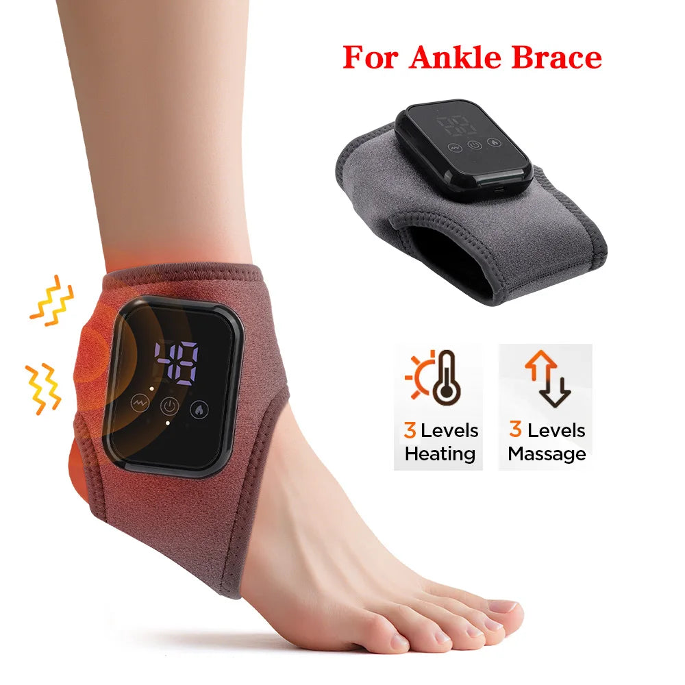 Rechargeable Electric Heating Wrist Guard with Vibration Massage and Hot Compress for Hand and Ankle Support