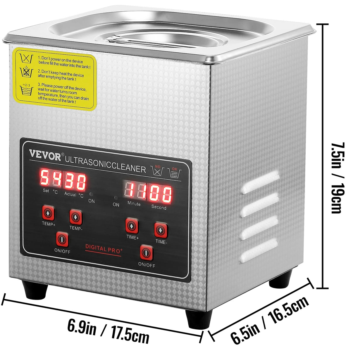 Ultrasonic Cleaner - Portable Stainless Steel Washing Machine in 2L, 3L, 6L, 10L, 22L, and 30L Capacities