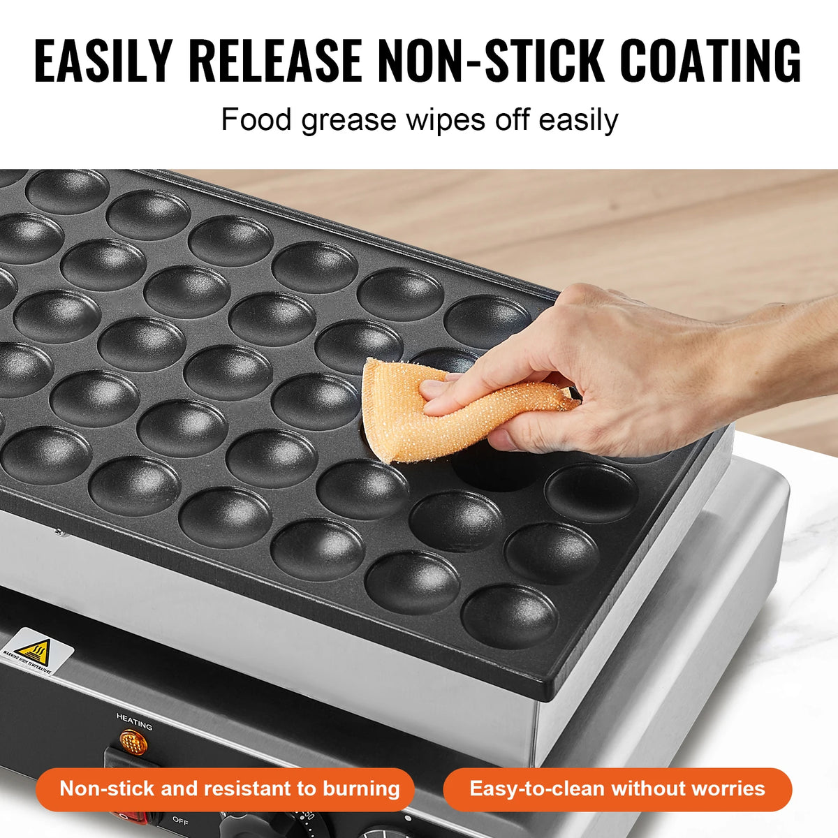 50-Piece Mini Dutch Pancake Maker and Dorayaki Baker Machine - Commercial Non-Stick Waffle Maker with Dual Temperature and Time Control