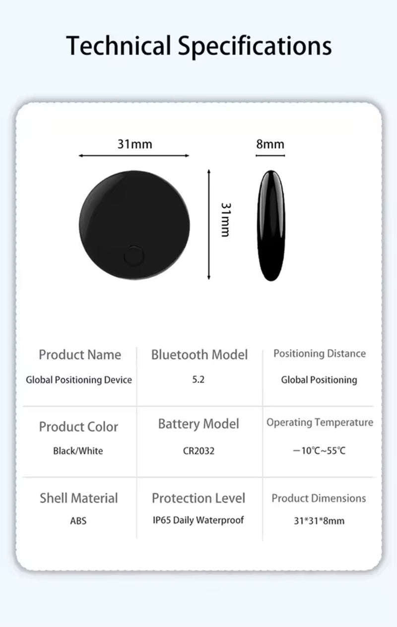 Apple Find My GPS Tracker for AirTag - Smart Bluetooth Item Locator and Key Finder