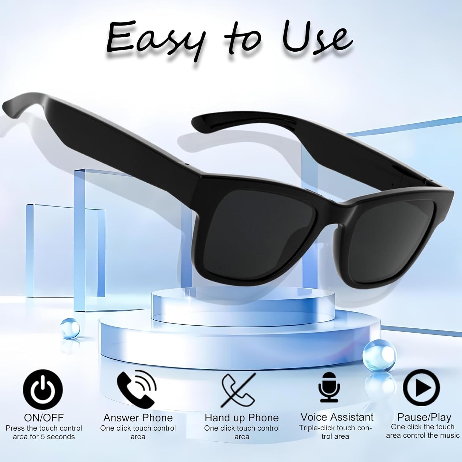 AI Smart Glasses with Color-Change Lenses Bluetooth Glasses for Men Women with Translation 160+Languages Voice Assistant Translator Glass for Meeting,Travel