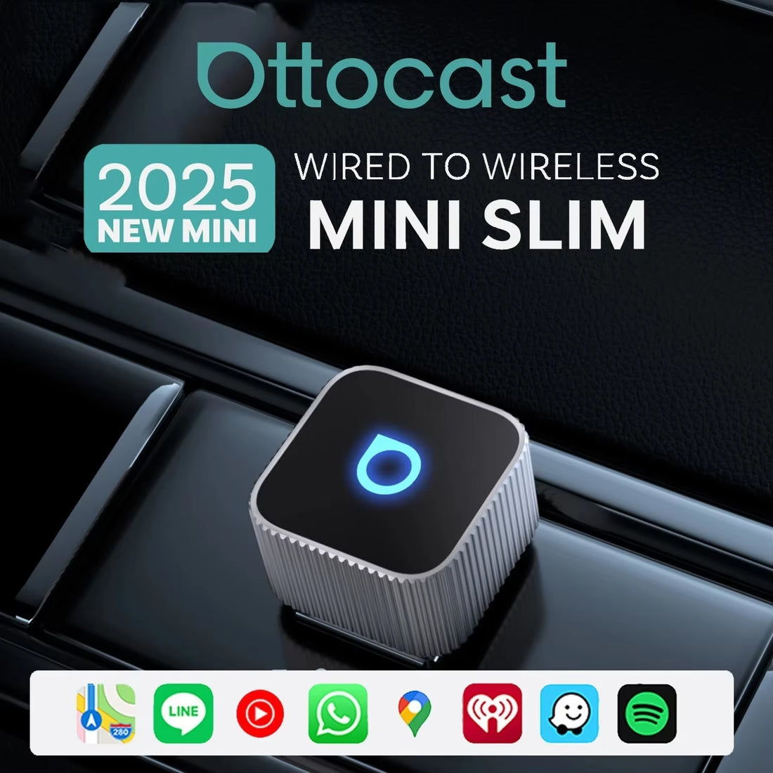 Mini Slim Wireless Adapter Wireless Carplay Android Auto for OEM Car Plug and Play Wifi Bluetooth Auto Connection