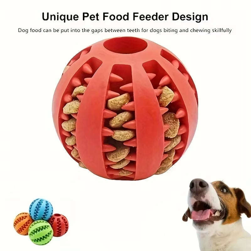 Nontoxic Bite-Resistant Dog Toy Ball for Chewing, Treat Dispensing, and Dental Care