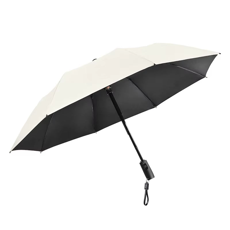 Outdoor USB Chargeable Foldable Umbrella with Fan Beach Parasol Creative Portable UV Umbrella Folding Beach Umbrella