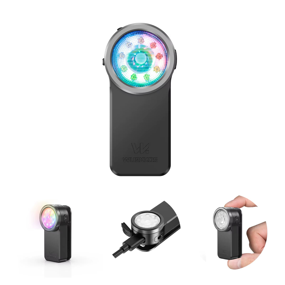 HD03 680LM Mini Clip Light - USB Rechargeable Pocket Flashlight with Spotlight/Floodlight Functionality and Magnetic Base