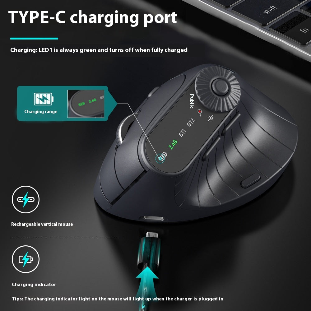 Multifunctional Ergonomic Vertical Bluetooth Wireless Mouse