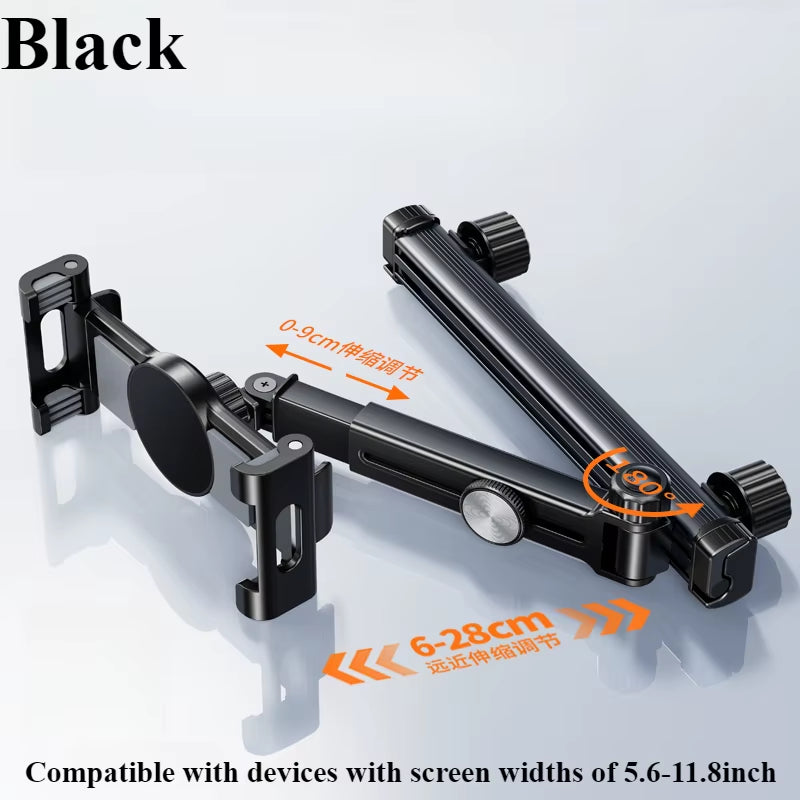 Car Headrest Tablet Holder Mount Back Seat with 360°Rotate Phone Stand 2 Hooks Trip Essentials for Kids for 4.7-12.9 Inch