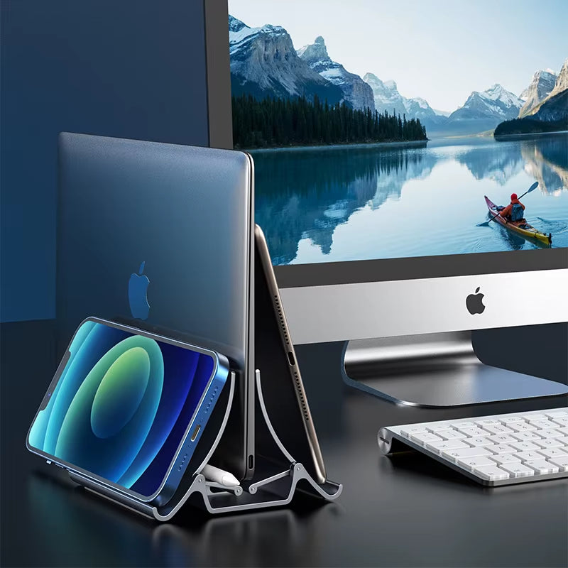 Vertical Laptop Stand Heat Dissipation Non-Slip Silicone Gravity Holder for Macbook Surface Ipad Tablet Stand C418